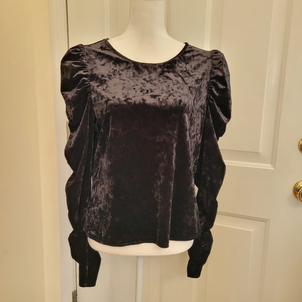 NWT Marc New York Velvet Puff Long Sleeve Top Size Large
